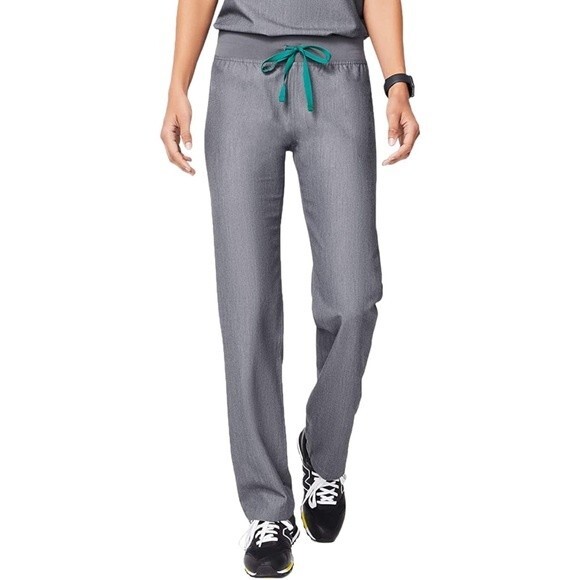 Figs Livingston Basic Scrub Pants Yoga Waistband Straight Leg Gray Size XXS 2XS - Picture 4 of 12